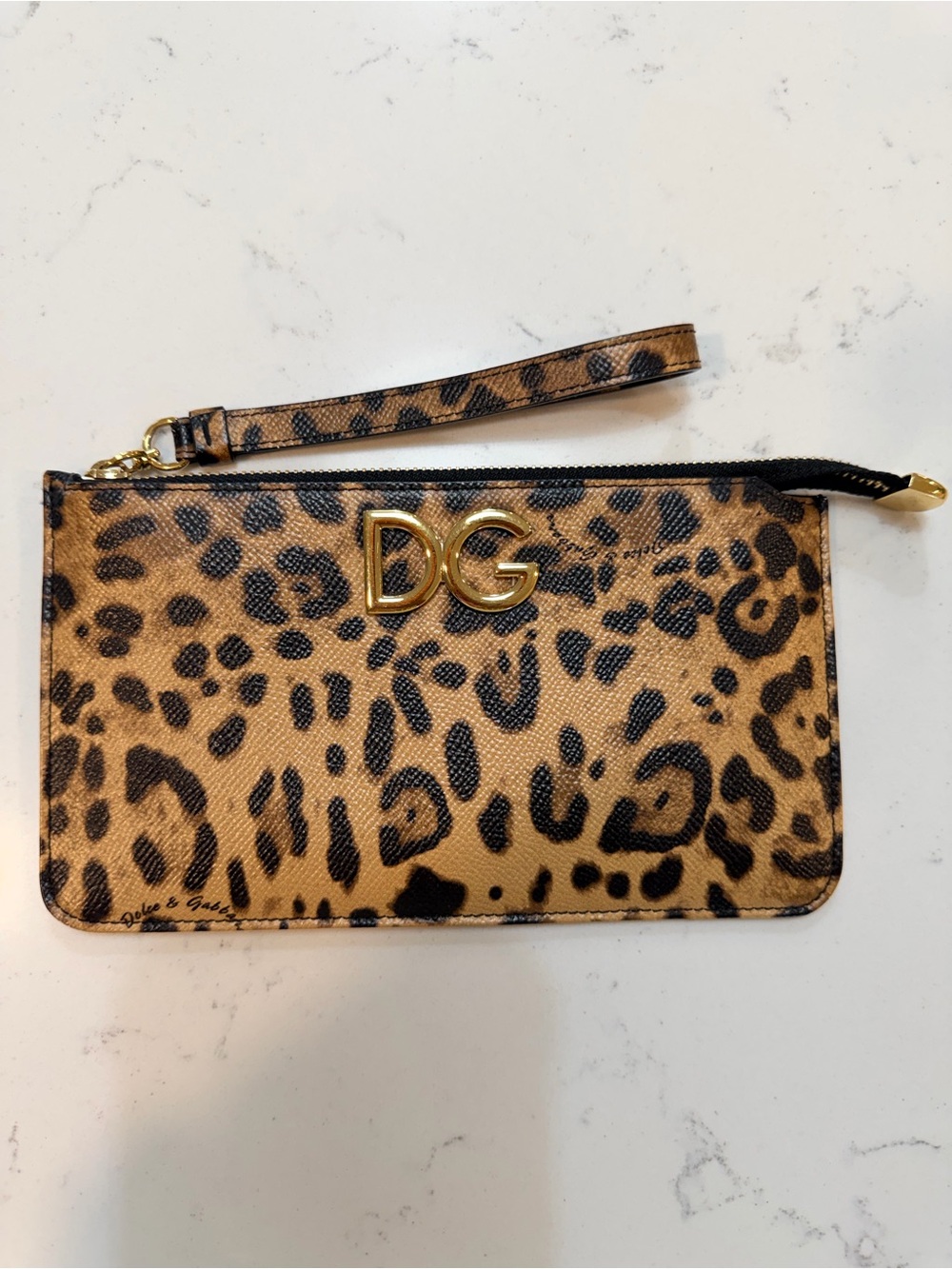 Dolce & Gabbana Leopard Print Wristlet Clutch - Authentic